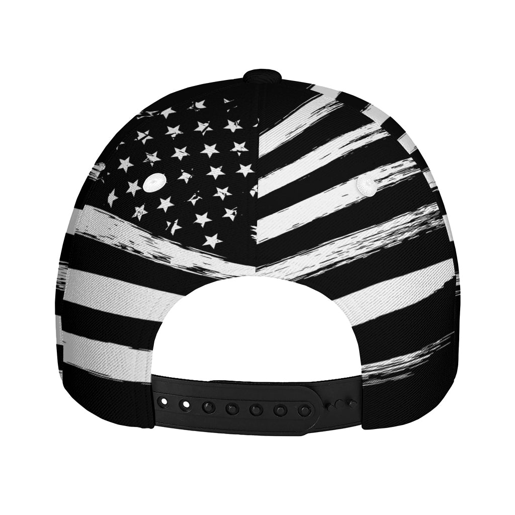 Black And White USA Flag Print Baseball Cap