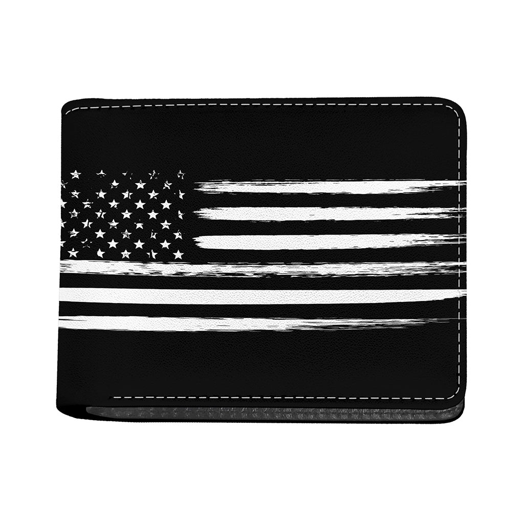 Black And White USA Flag Print Bifold Wallet
