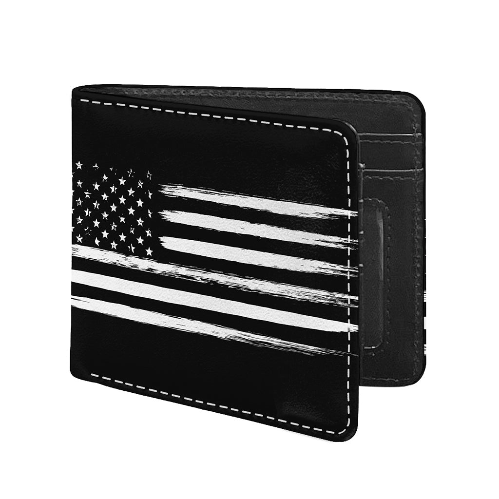 Black And White USA Flag Print Bifold Wallet