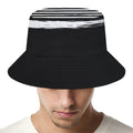 Black And White USA Flag Print Bucket Hat