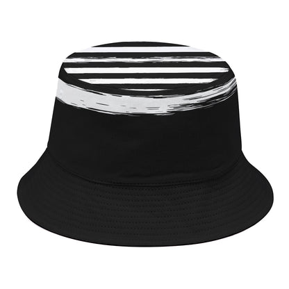 Black And White USA Flag Print Bucket Hat