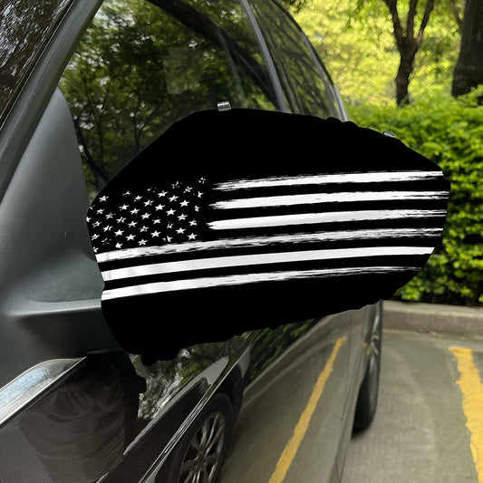 Black And White USA Flag Print Car Side Mirror Covers
