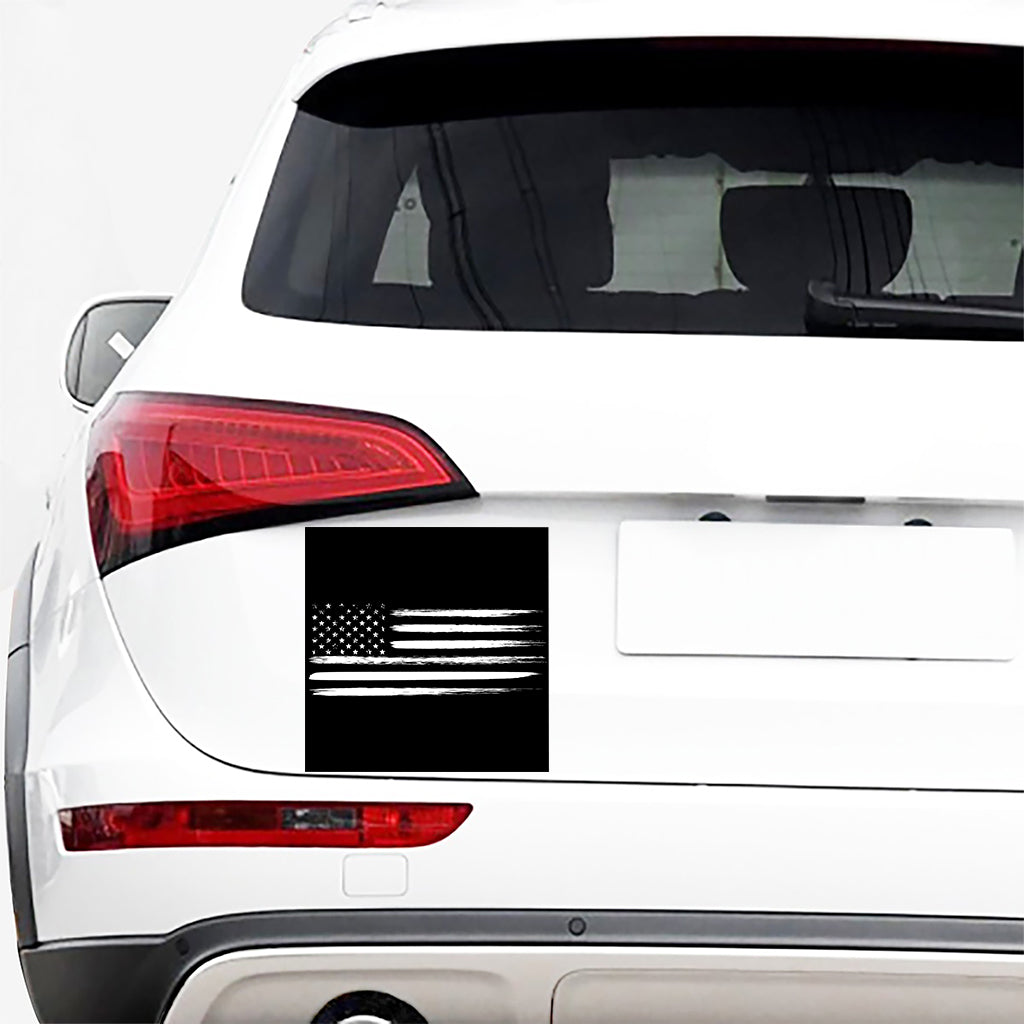 Black And White USA Flag Print Car Sticker