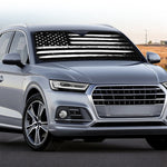 Black And White USA Flag Print Car Windshield Sun Shade