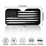 Black And White USA Flag Print Car Windshield Sun Shade