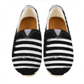 Black And White USA Flag Print Casual Shoes