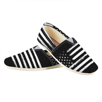 Black And White USA Flag Print Casual Shoes