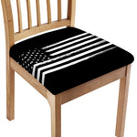 Black And White USA Flag Print Chair Cushion Cover