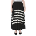 Black And White USA Flag Print Chiffon Maxi Skirt