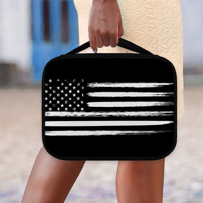 Black And White USA Flag Print Classic Bible Case