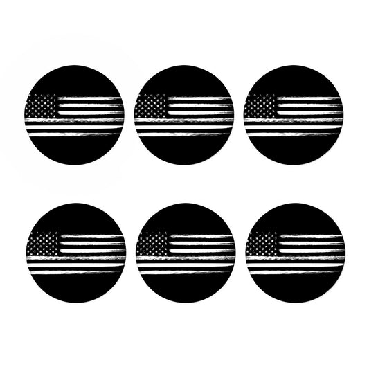 Black And White USA Flag Print Coaster Set