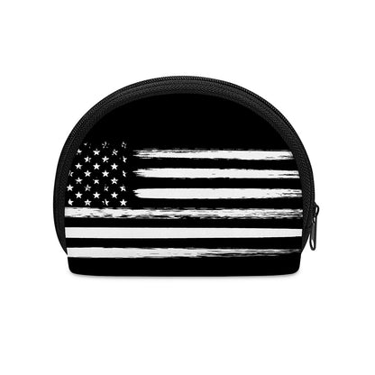Black And White USA Flag Print Coin Purse
