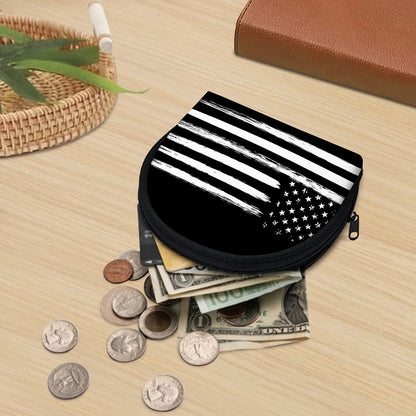 Black And White USA Flag Print Coin Purse