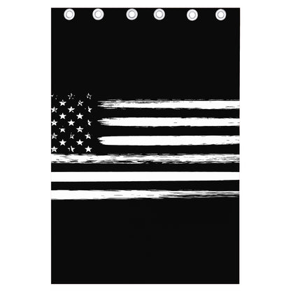 Black And White USA Flag Print Curtain