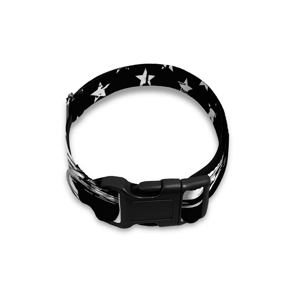 Black And White USA Flag Print Dog Collar