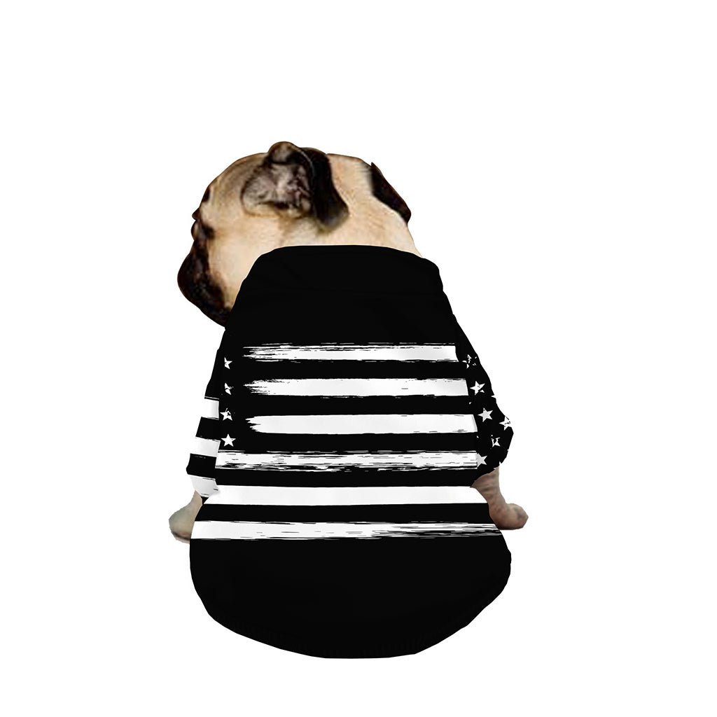 Black And White USA Flag Print Dog Zip Up Jacket