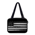 Black And White USA Flag Print Double Strap Bible Bag