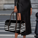 Black And White USA Flag Print Duffle Bag