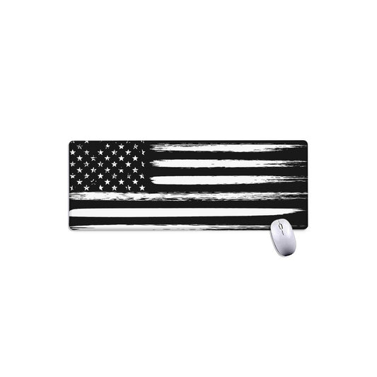 Black And White USA Flag Print Extended Mouse Pad