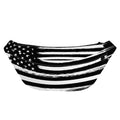 Black And White USA Flag Print Fanny Pack