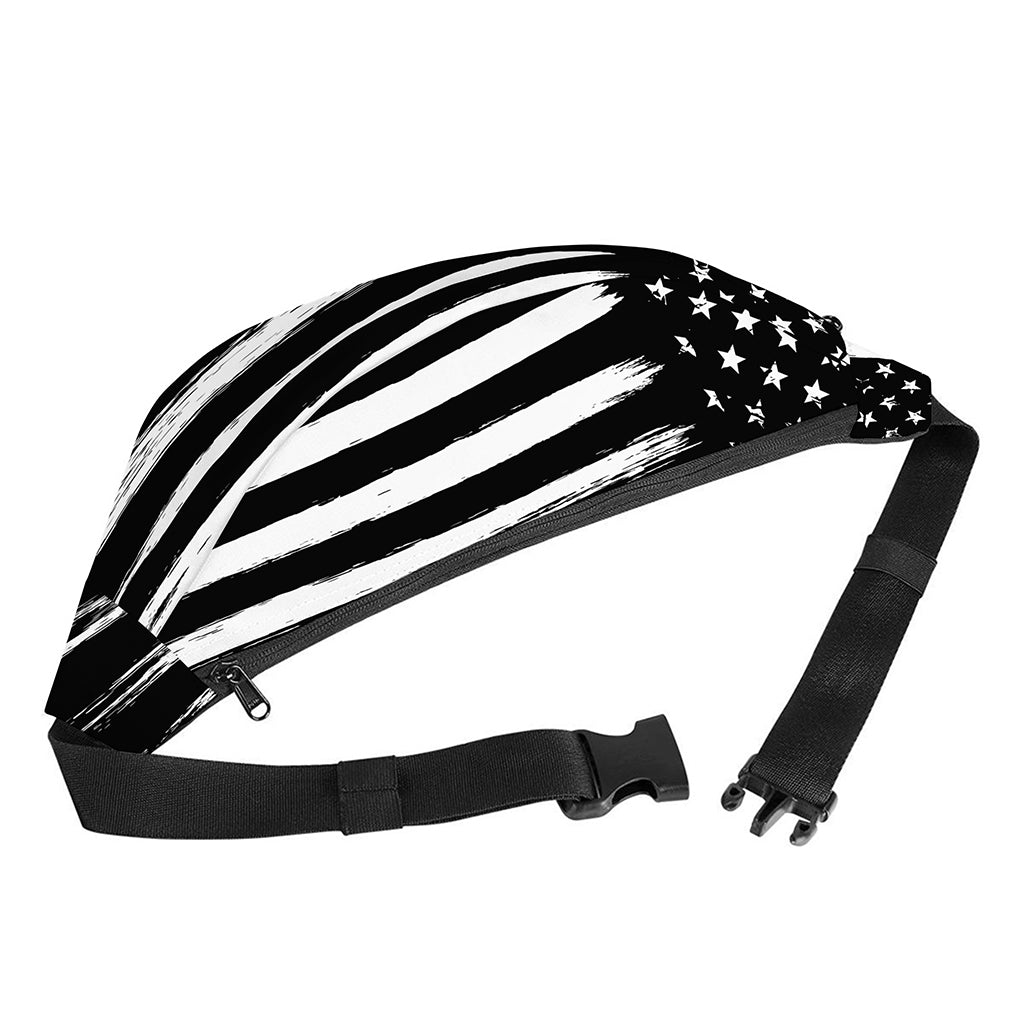 Black And White USA Flag Print Fanny Pack