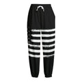 Black And White USA Flag Print Fleece Lined Knit Pants