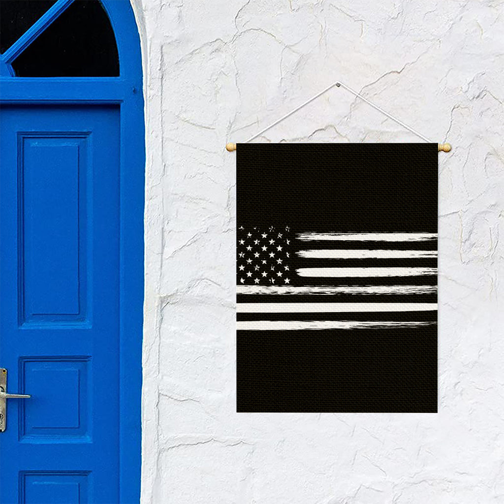 Black And White USA Flag Print Garden Flag