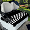 Black And White USA Flag Print Golf Cart Seat Cover