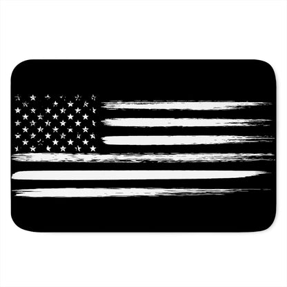 Black And White USA Flag Print Indoor Door Mat