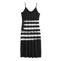 Black And White USA Flag Print Jersey Midi Cami Dress