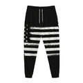 Black And White USA Flag Print Jogger Pants