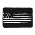 Black And White USA Flag Print Kitchen Mat