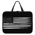 Black And White USA Flag Print Laptop Sleeve With Handle
