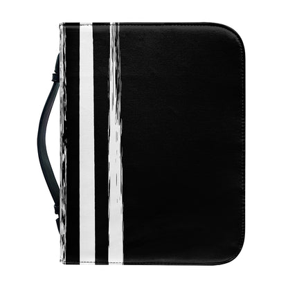 Black And White USA Flag Print Leather Bible Cover