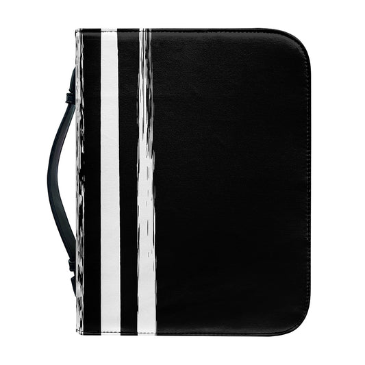 Black And White USA Flag Print Leather Bible Cover