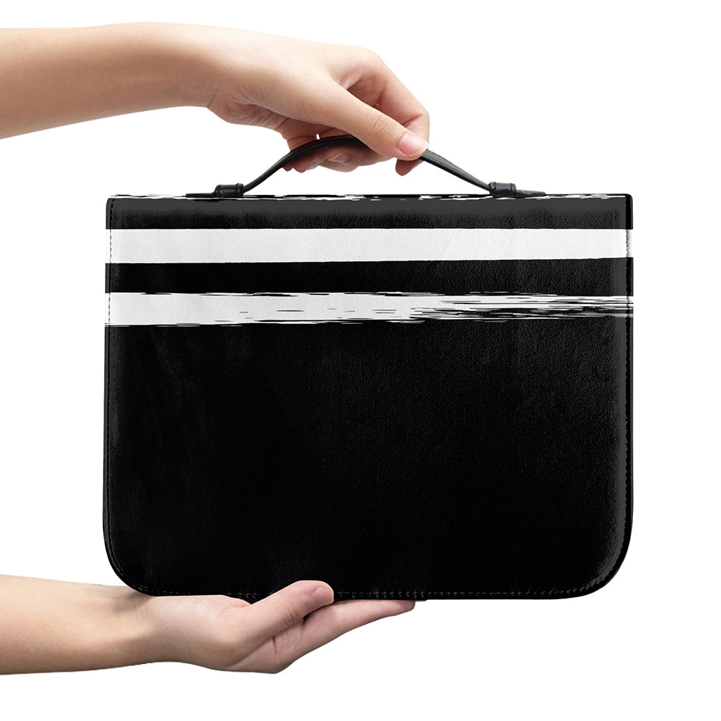 Black And White USA Flag Print Leather Bible Cover