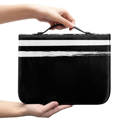 Black And White USA Flag Print Leather Bible Cover