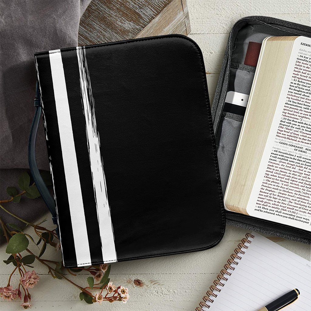 Black And White USA Flag Print Leather Bible Cover