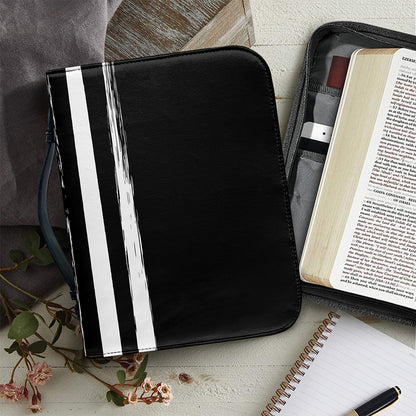 Black And White USA Flag Print Leather Bible Cover