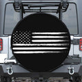 Black And White USA Flag Print Leather Spare Tire Cover