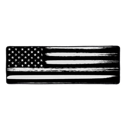 Black And White USA Flag Print Long Kitchen Mat