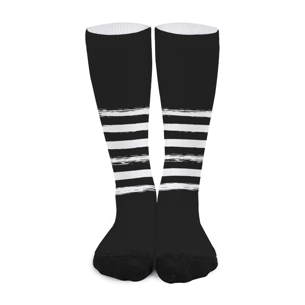 Black And White USA Flag Print Long Socks