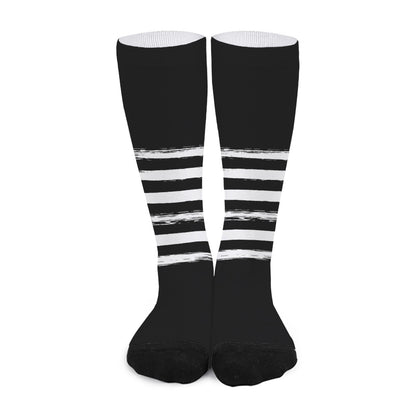 Black And White USA Flag Print Long Socks