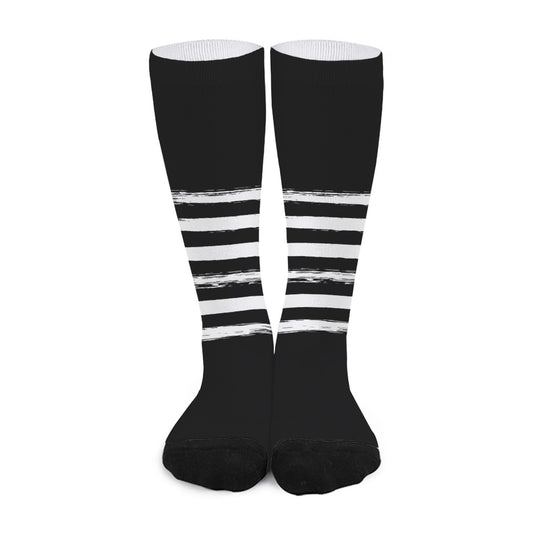 Black And White USA Flag Print Long Socks