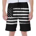 Black And White USA Flag Print Men's Beach Shorts