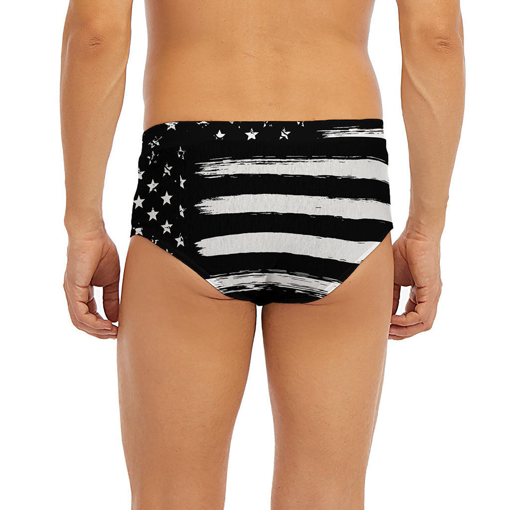 Black And White USA Flag Print Men's Briefs