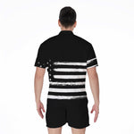 Black And White USA Flag Print Men's Rompers