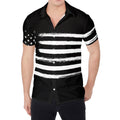 Black And White USA Flag Print Men's Shirt