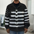 Black And White USA Flag Print Men's Shirt Jacket