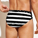 Black And White USA Flag Print Men's Swim Briefs